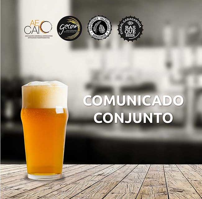 Comunicado oficial conjunto de AECAI, GECAN, Associació de Cerveseres Valencianes y Euskal Garagardoa Basque Beer ante la crisis sanitaria