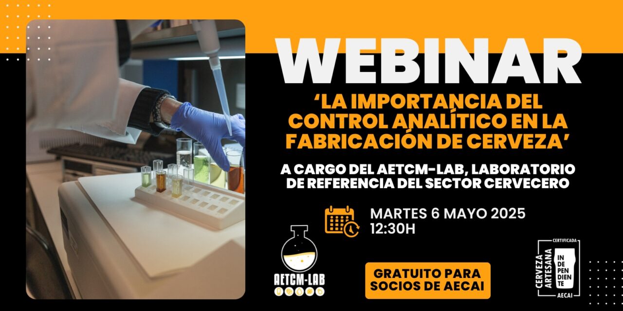 El control analítico de la cerveza: webinar GRATUITO para socios y socias de AECAI